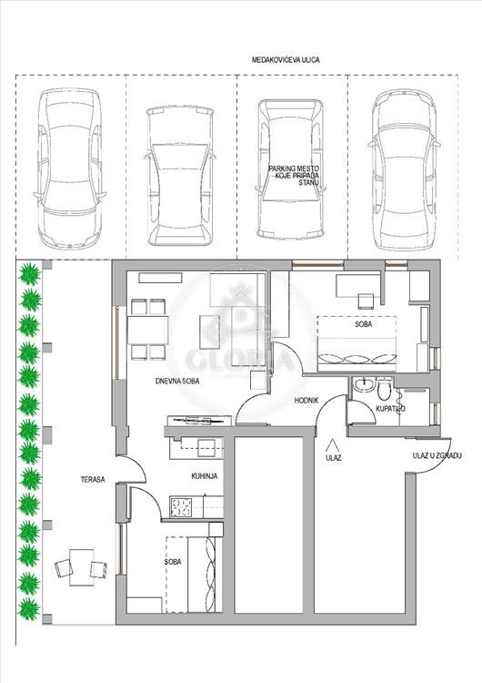 2,5-комнатная квартира, 70 м², Медакович 1, Вождовац, фото 11