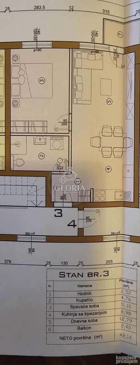 Двухкомнатная квартира, 55 м², Сурчин, фото 13