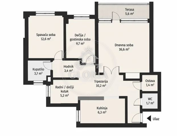 3,5-комнатная квартира, 70 м², Земун, фото 10